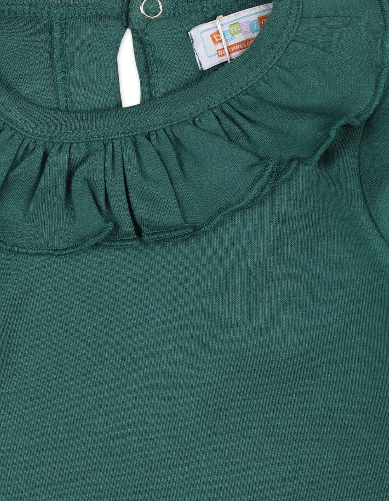 Baby Girls Winter Bodysuits Bambies with Frill Collar Sea Green at Zubaidas - Image 2