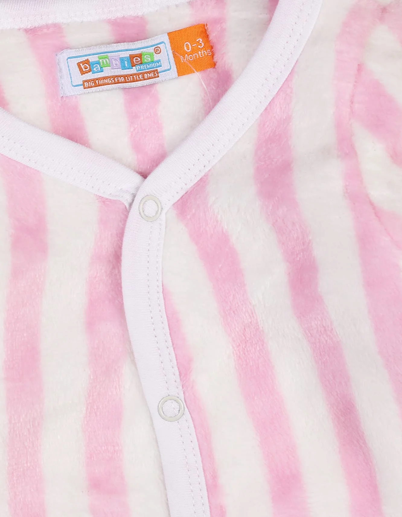 Baby Girls Winter Night Suits Bambies Striped Pink at Zubaidas - Image 3