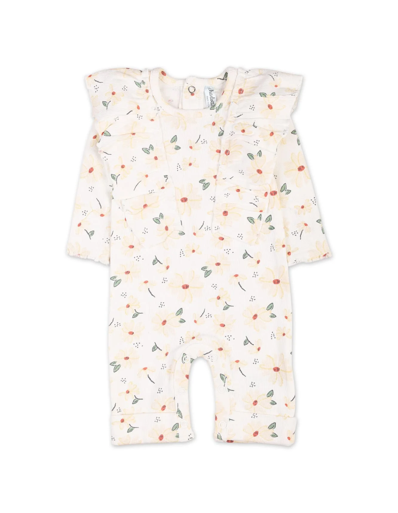 Baby Girls Winter Romper Suit Sets Bambies Floral Cream at Zubaidas - Image 2
