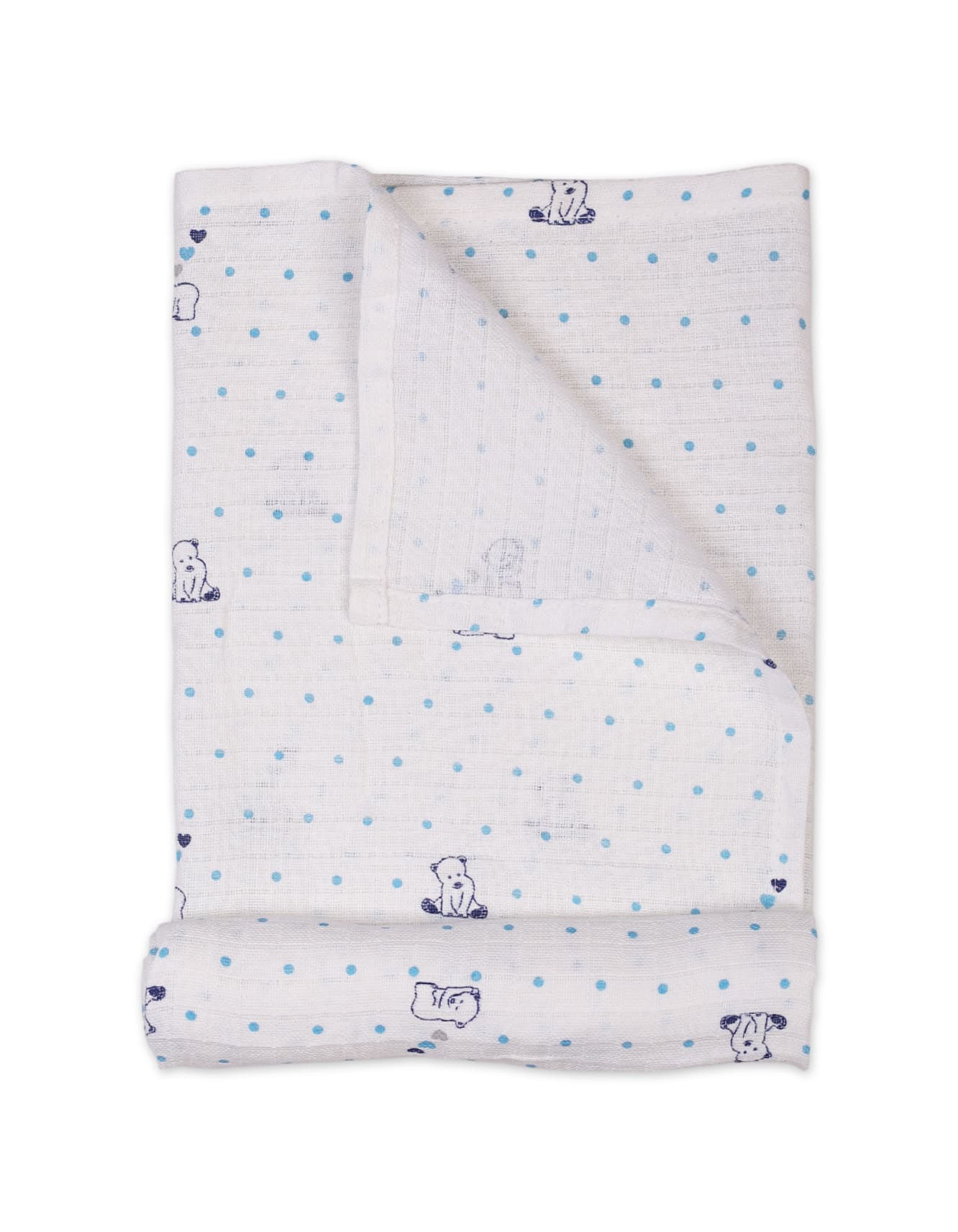 Baby Muslin Sheets Pack of 2 Bambies Bear and Dots at Zubaidas - Image 3