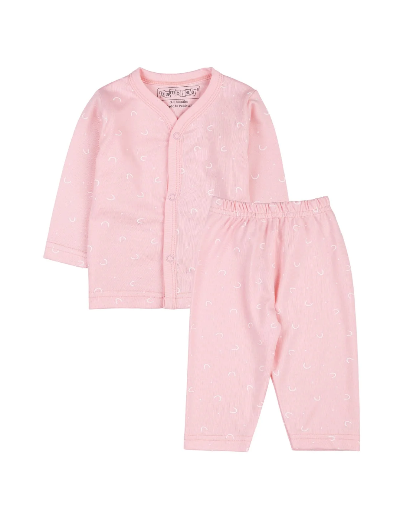 Baby Night Suit Bambies® Pink Rainbow Theme at Zubaidas Official™ Pakistan