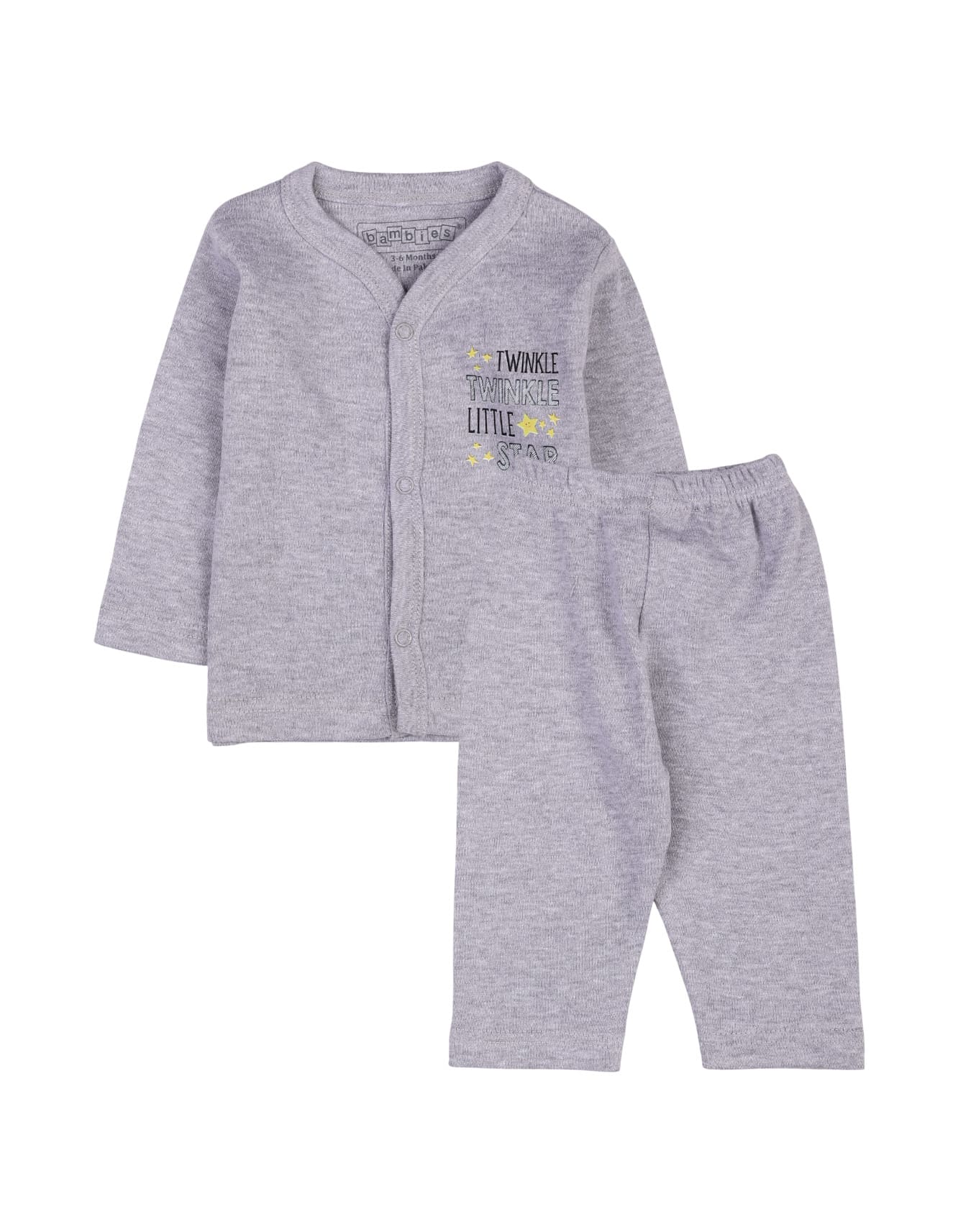 Baby Night Suits Bambies Twinkle Star Grey at Zubaidas