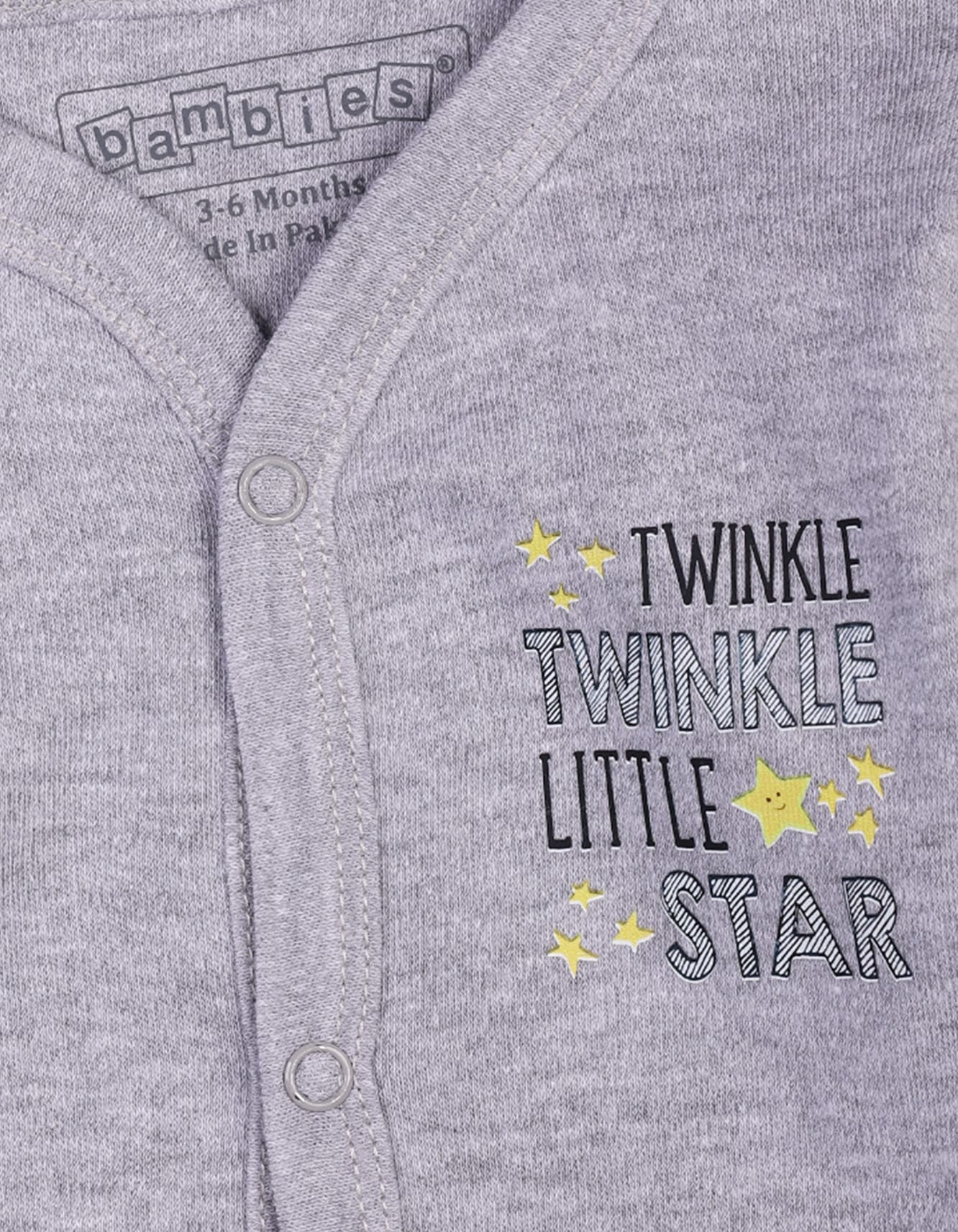Baby Night Suits Bambies Twinkle Star Grey at Zubaidas - Image 4
