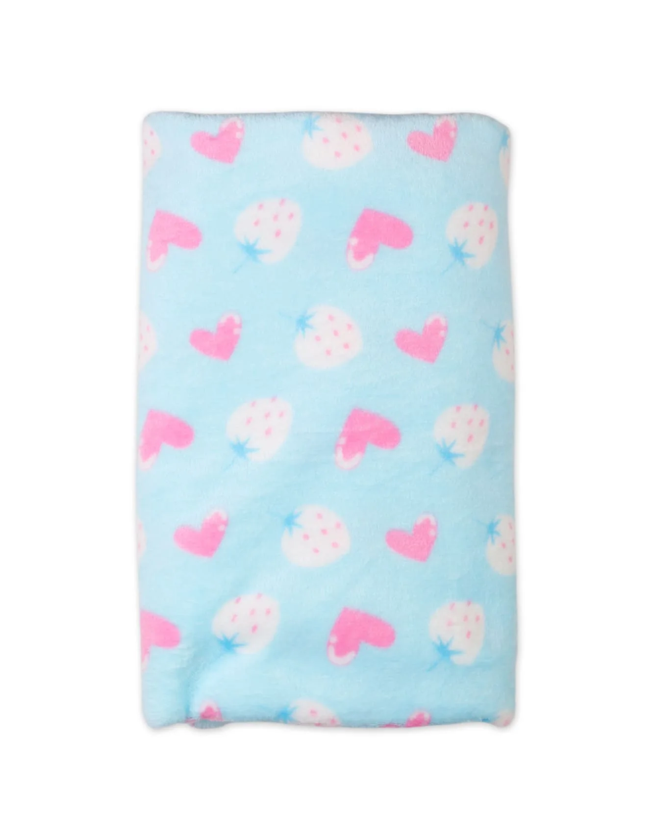 Baby Plush Blankets Bambies Strawberry and Heart Printed Blue at Zubaidas - Image 3