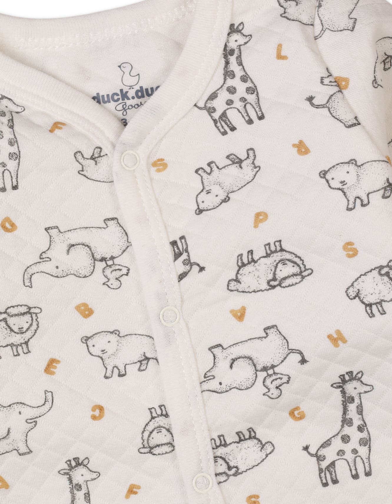 Baby Romper Bambies Quilted Animals Print White at Zubaidas - Image 2