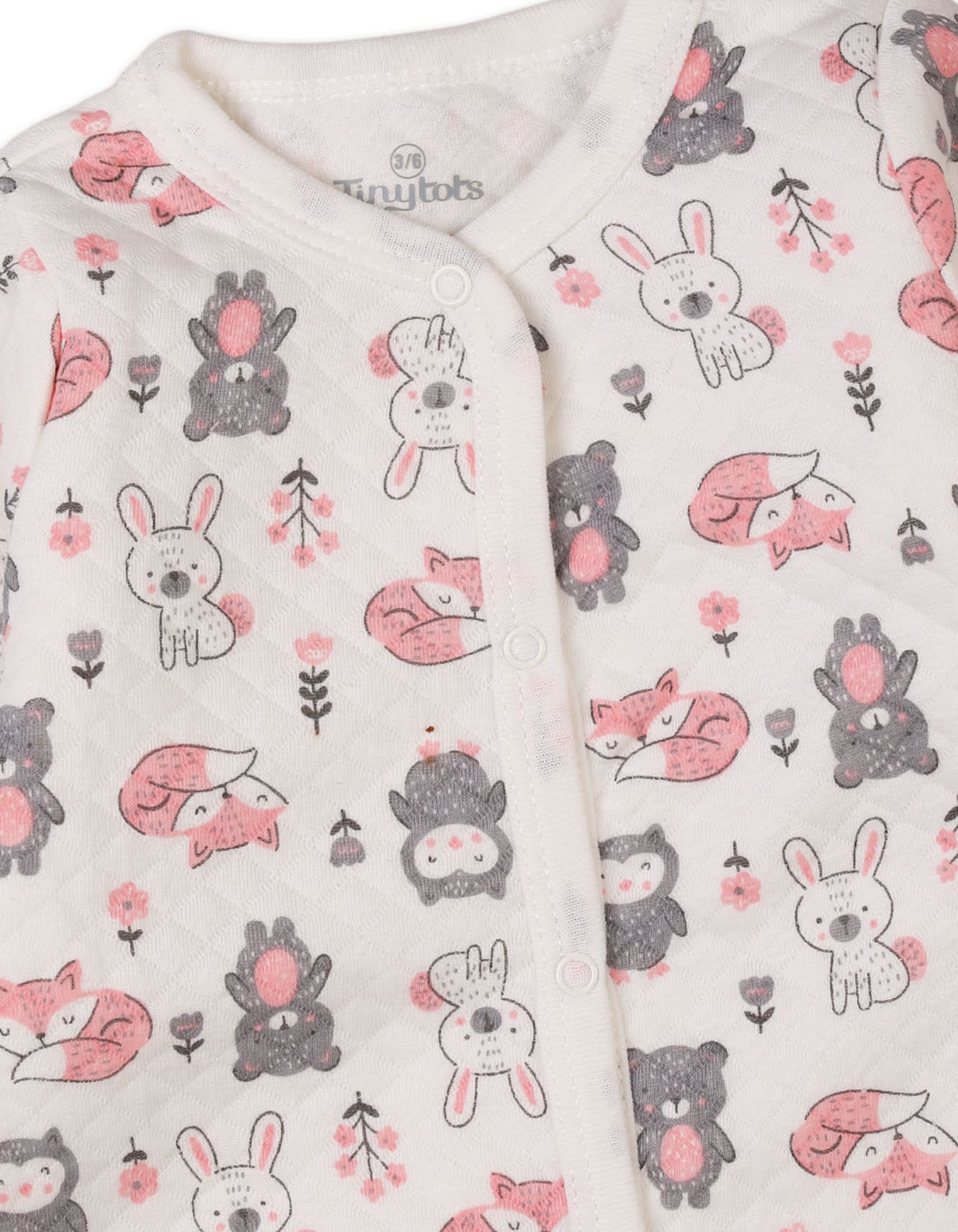 Baby Romper Bambies Quilted Animals Print White at Zubaidas - Image 2