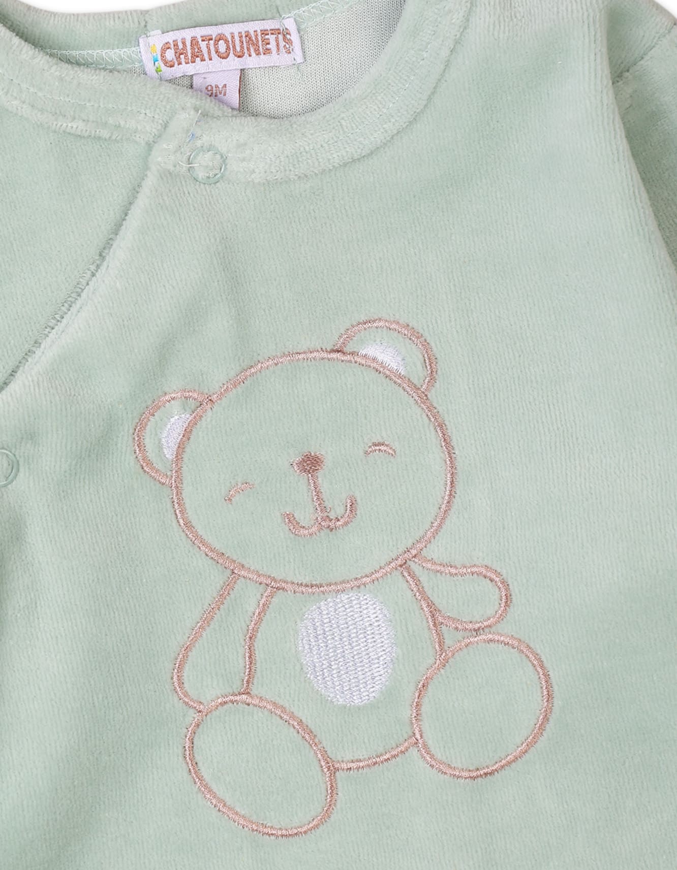 Baby Winter Apparel Bambies Bear Embroidered Mint Green at Zubaidas - Image 2