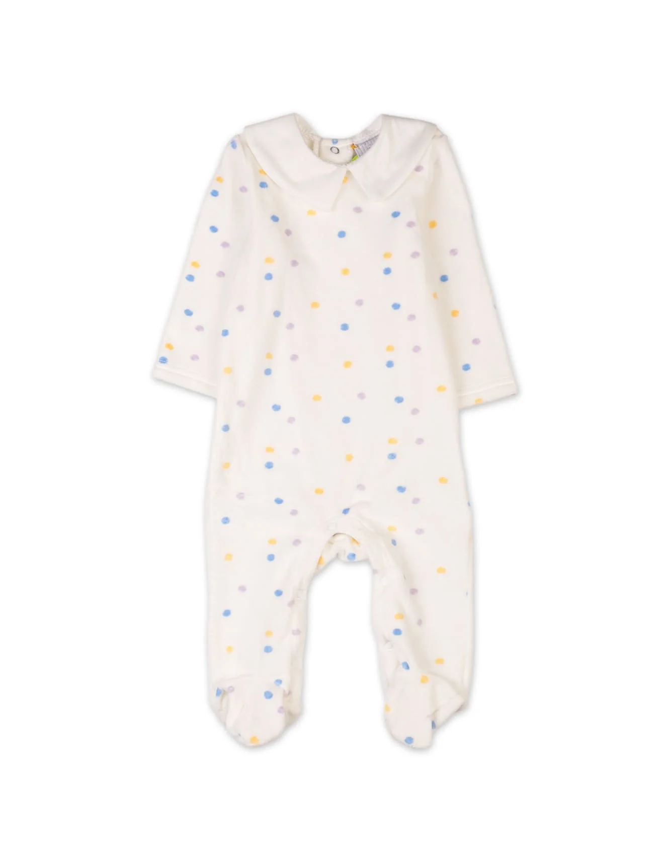 Baby Winter Jumpsuits Bambies Pastel Polka Dot White at Zubaidas