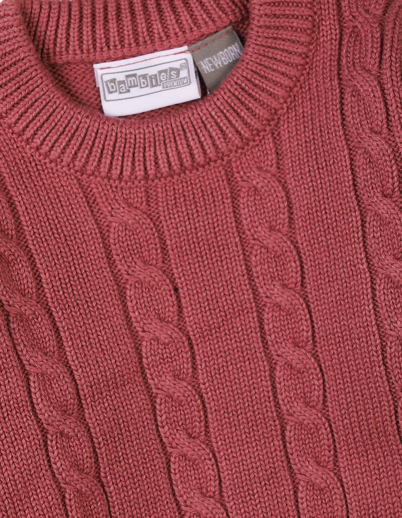 Baby Girls Winter Knitwears Bambies Cable Knit Maroon at Zubaidas - Image 2