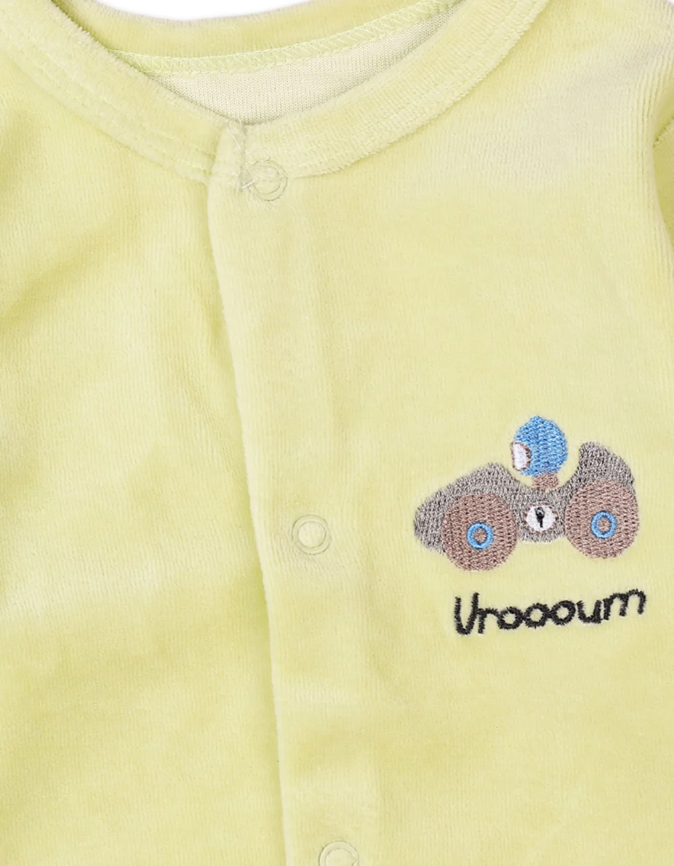 Baby Winter Outfits Bambies Car Print Footie Lime Green at Zubaidas - Image 2