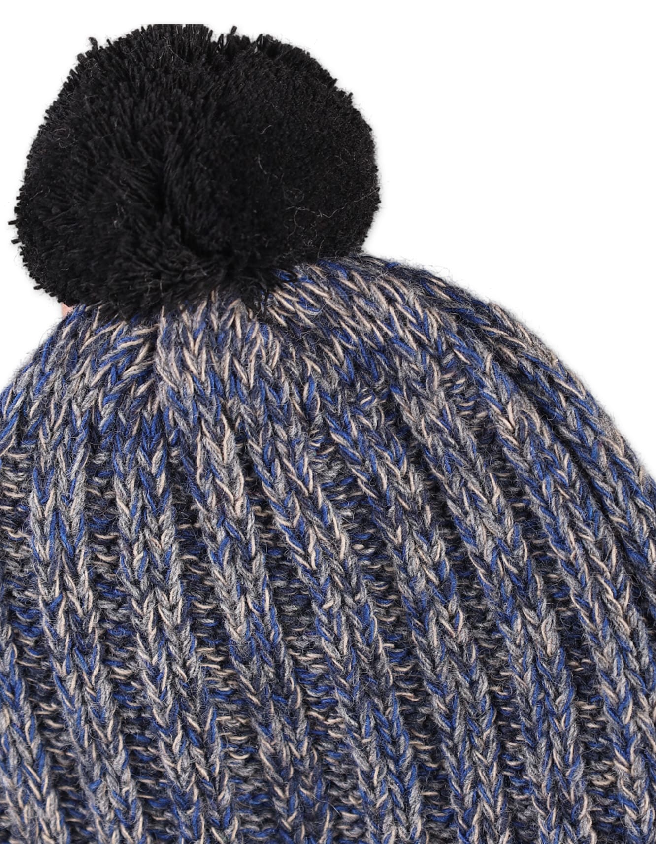 Baby Woolen Pom-Pom Cap Bambies Blue and Grey at Zubaidas - Image 2