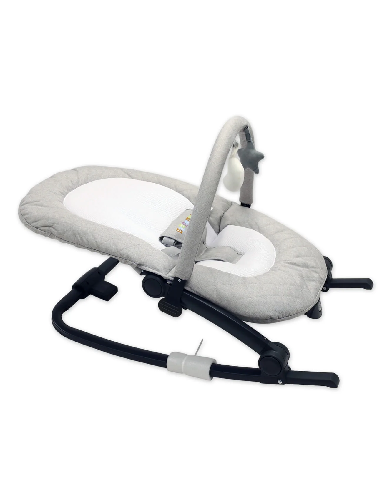 Bambies Baby Bouncer & Rocker with Vibrations Light Grey at Zubaidas - Image 3