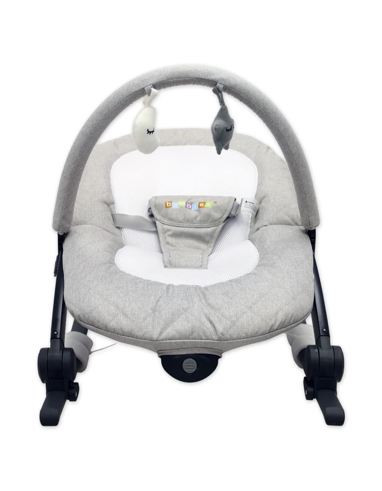 Bambies Baby Bouncer & Rocker with Vibrations Light Grey at Zubaidas - Image 4