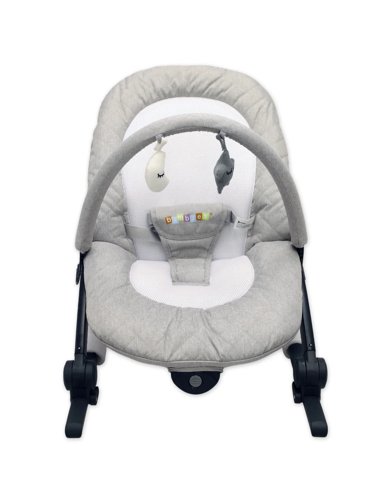 Bambies Baby Bouncer & Rocker with Vibrations Light Grey at Zubaidas - Image 5