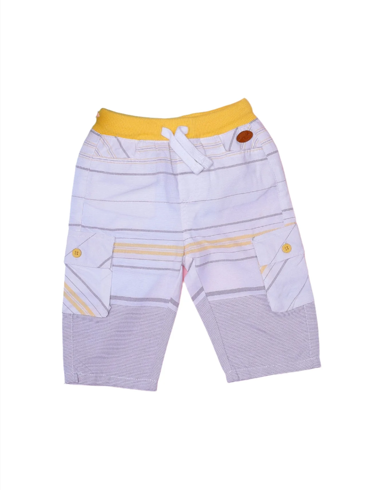 Zubaida's Bermuda Shorts with Yellow Waistband for Boys