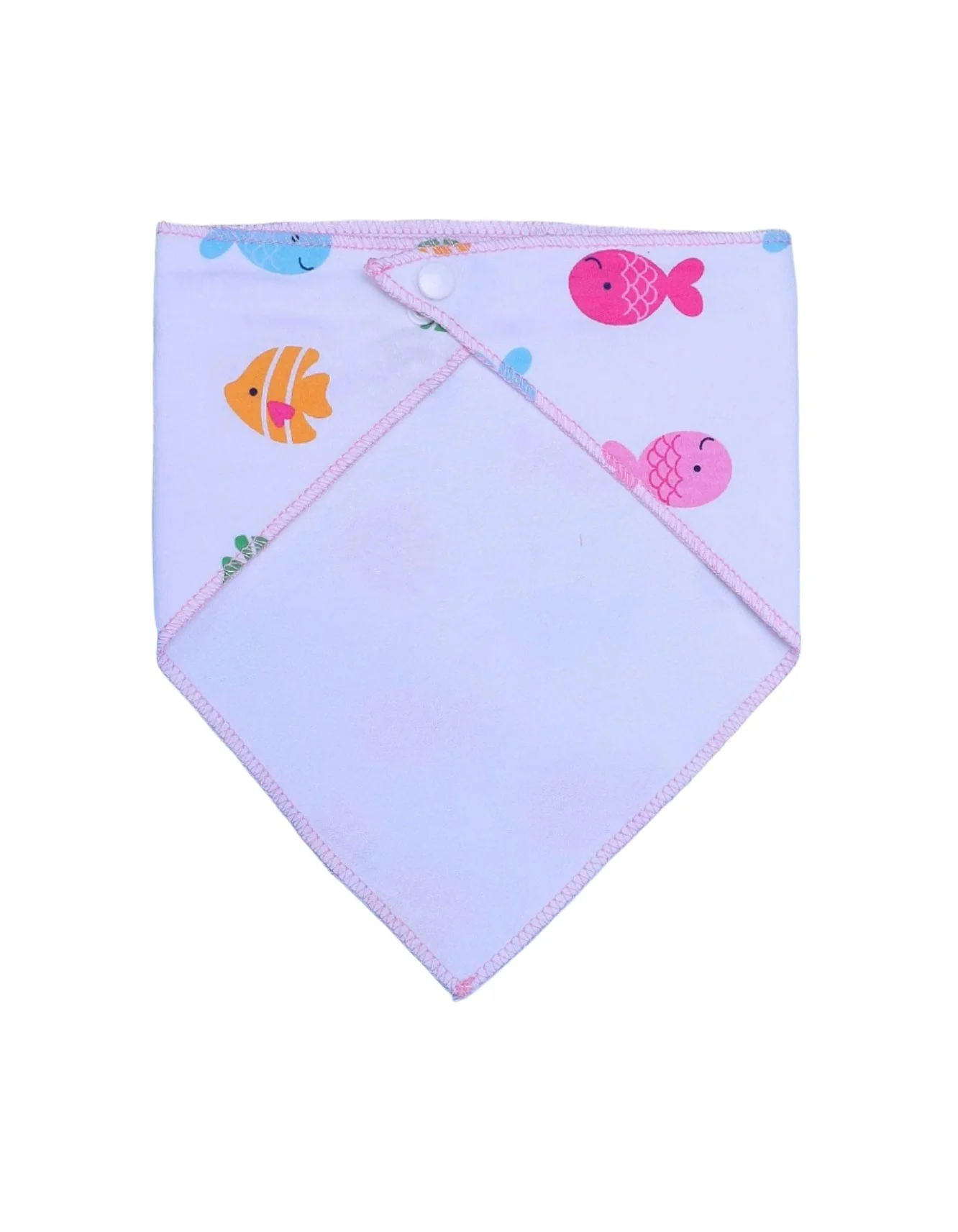 Zubaida's Bib Bandana White and Pink-Set of 2 - Image 4