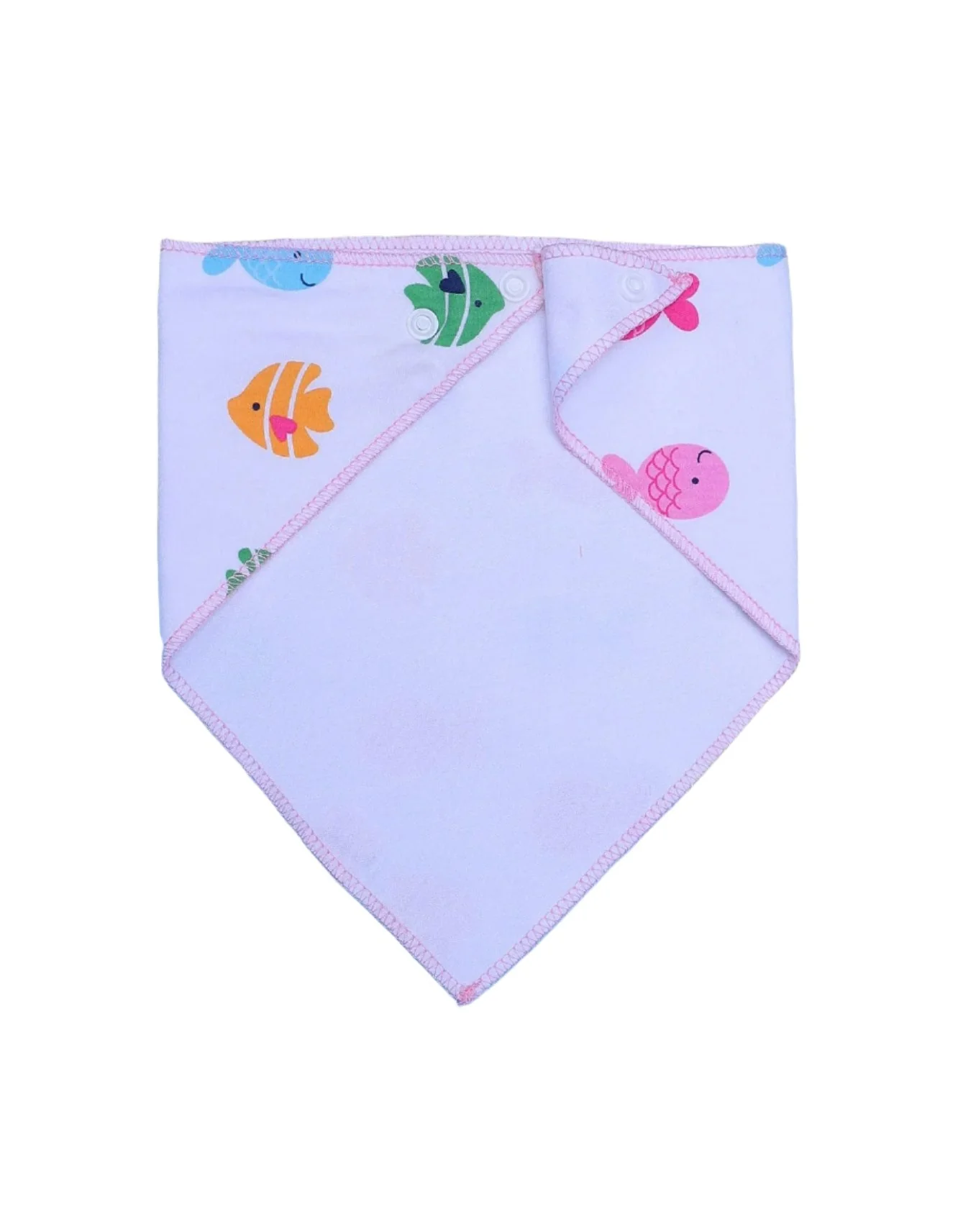 Zubaida's Bib Bandana White and Pink-Set of 2 - Image 5