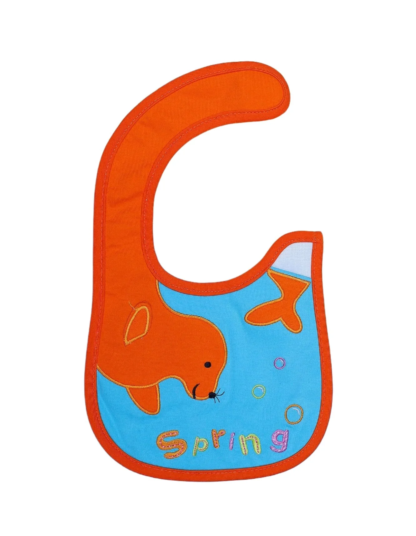 Zubaida's Bib Blue and Orange Spring Theme