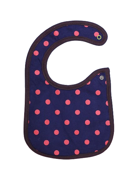 Zubaida's Bib Blue & Brown Polka Dots Theme