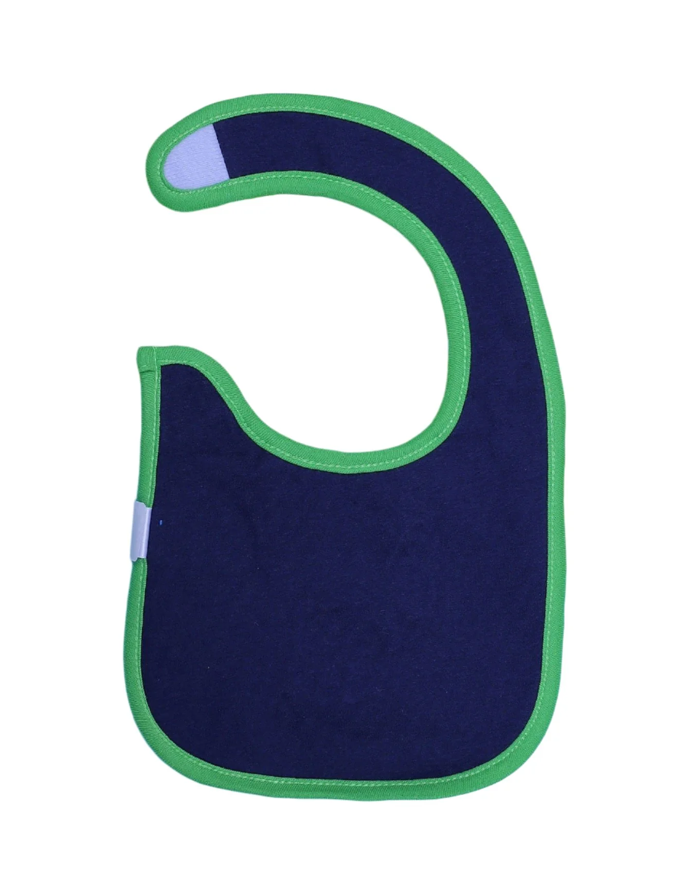 Zubaida's Bib Blue & Green with Embroidered Frog - Image 2