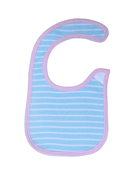 Zubaida's Bib Blue & Pink Stripes Theme