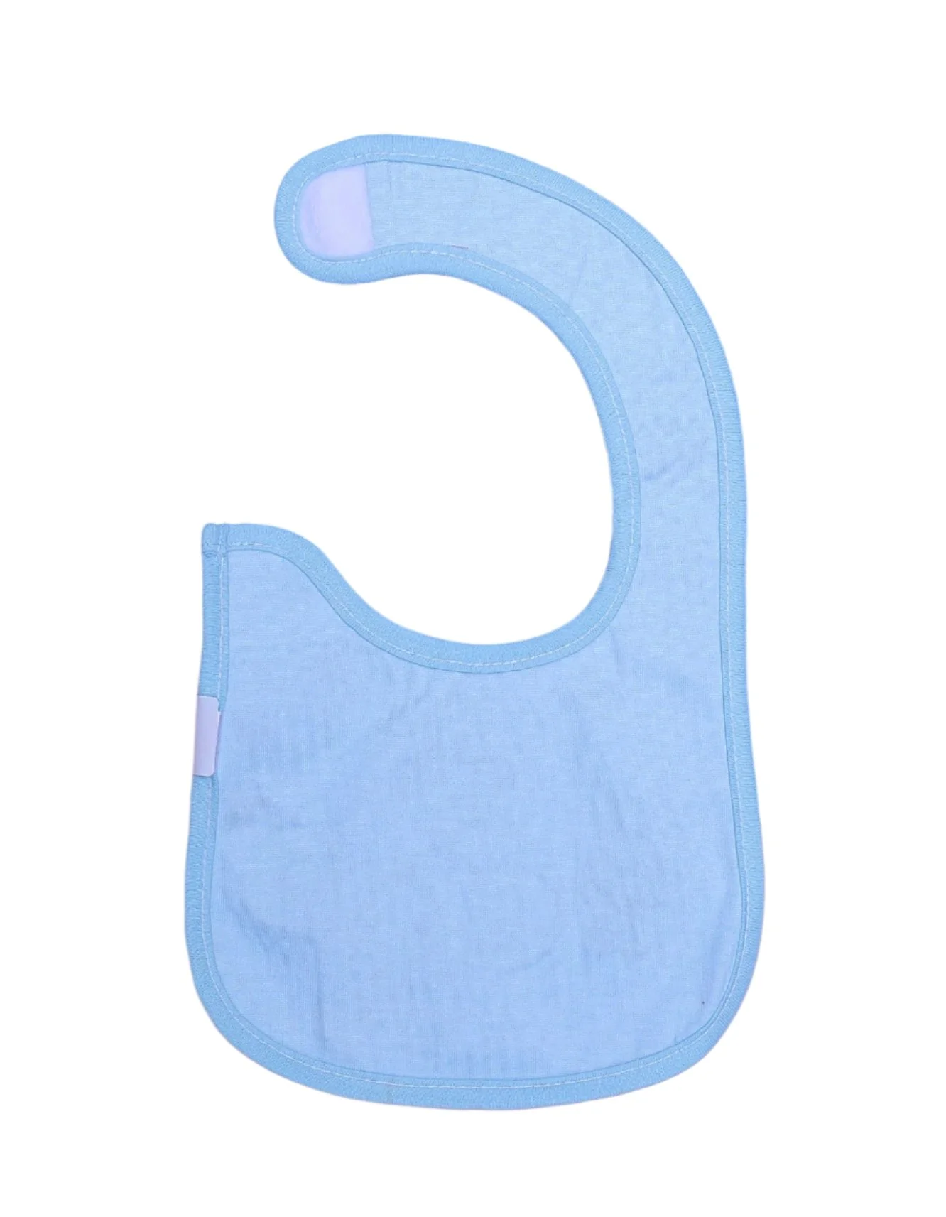 Zubaida's Bib Blue Stripped with Embroidered Elephant Bear and Rabbit - Image 2