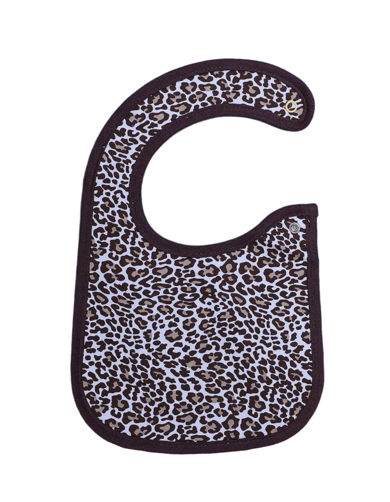 Zubaida's Bib Brown with Cheetah Print