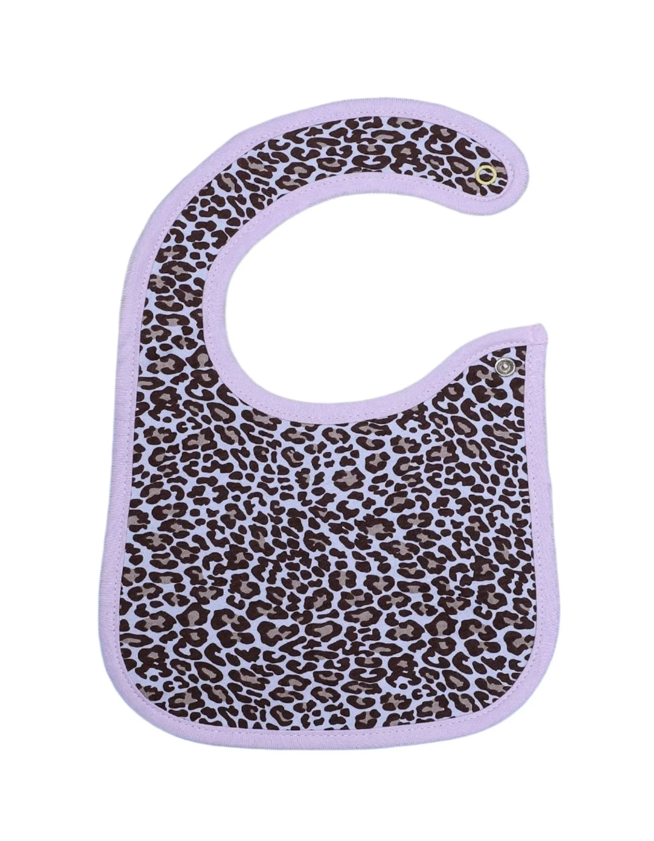 Zubaida's Bib Cheetah Print with Pink Border