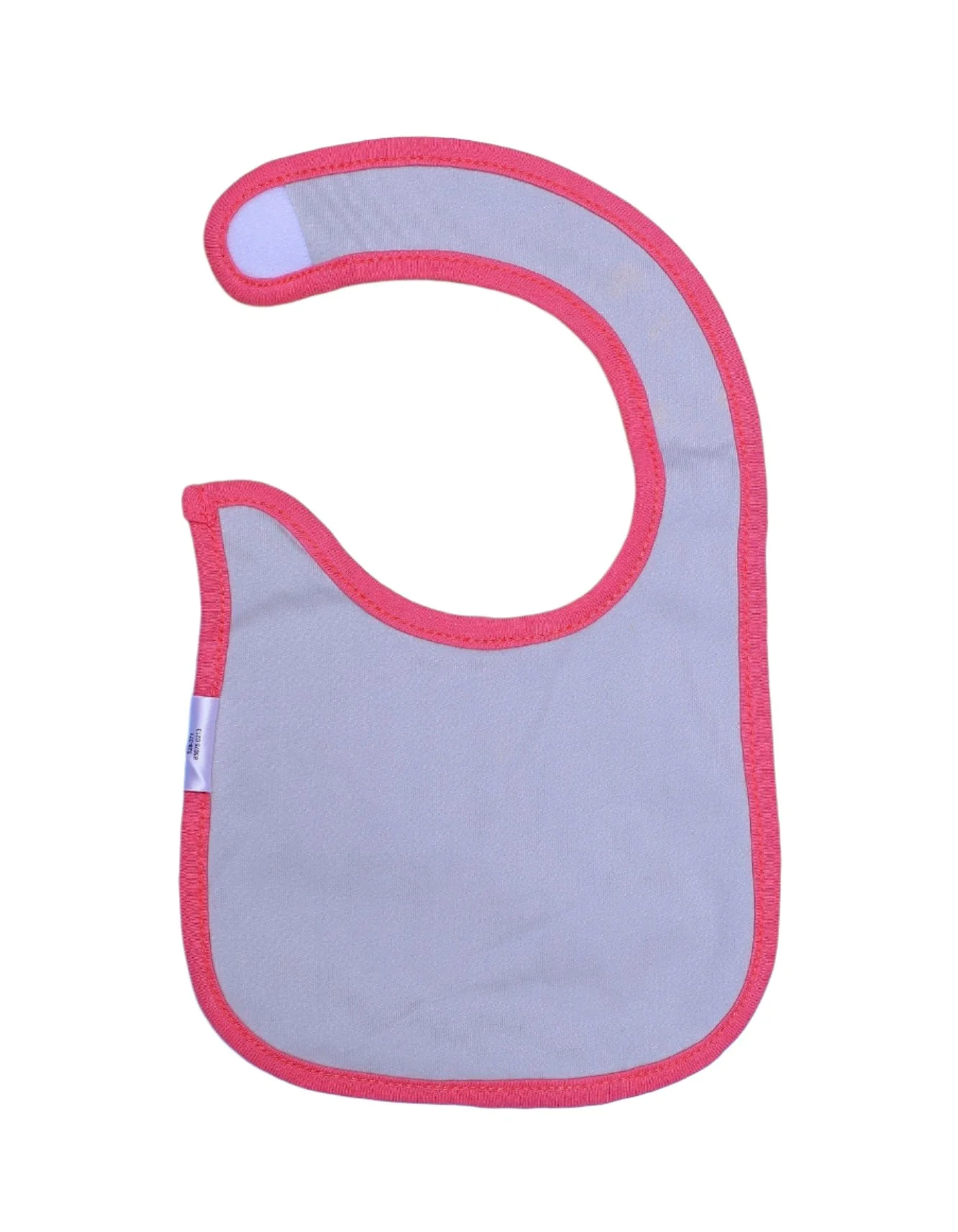 Zubaida's Bib Gray Polka with White Polka Dots and Coral Border - Image 2