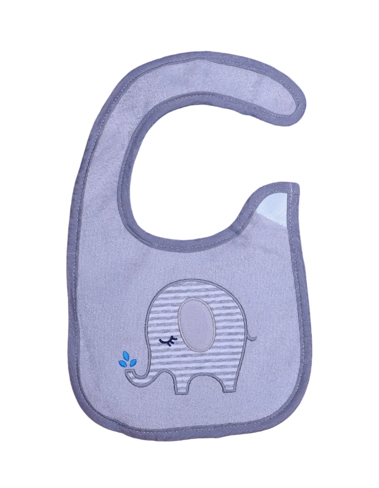 Zubaida's Bib Gray with EmbroideredElephant