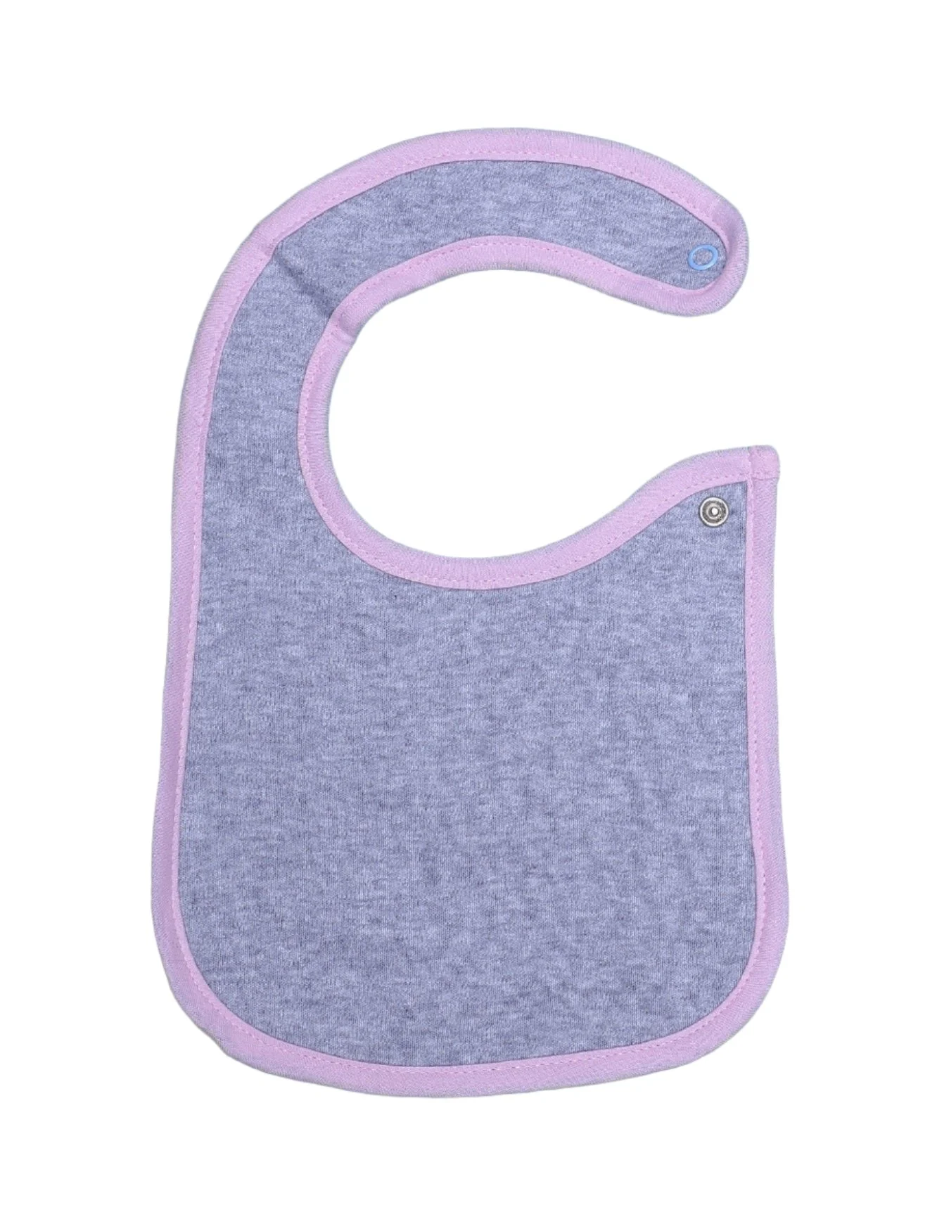 Zubaida's Bib Grey with Pink Border