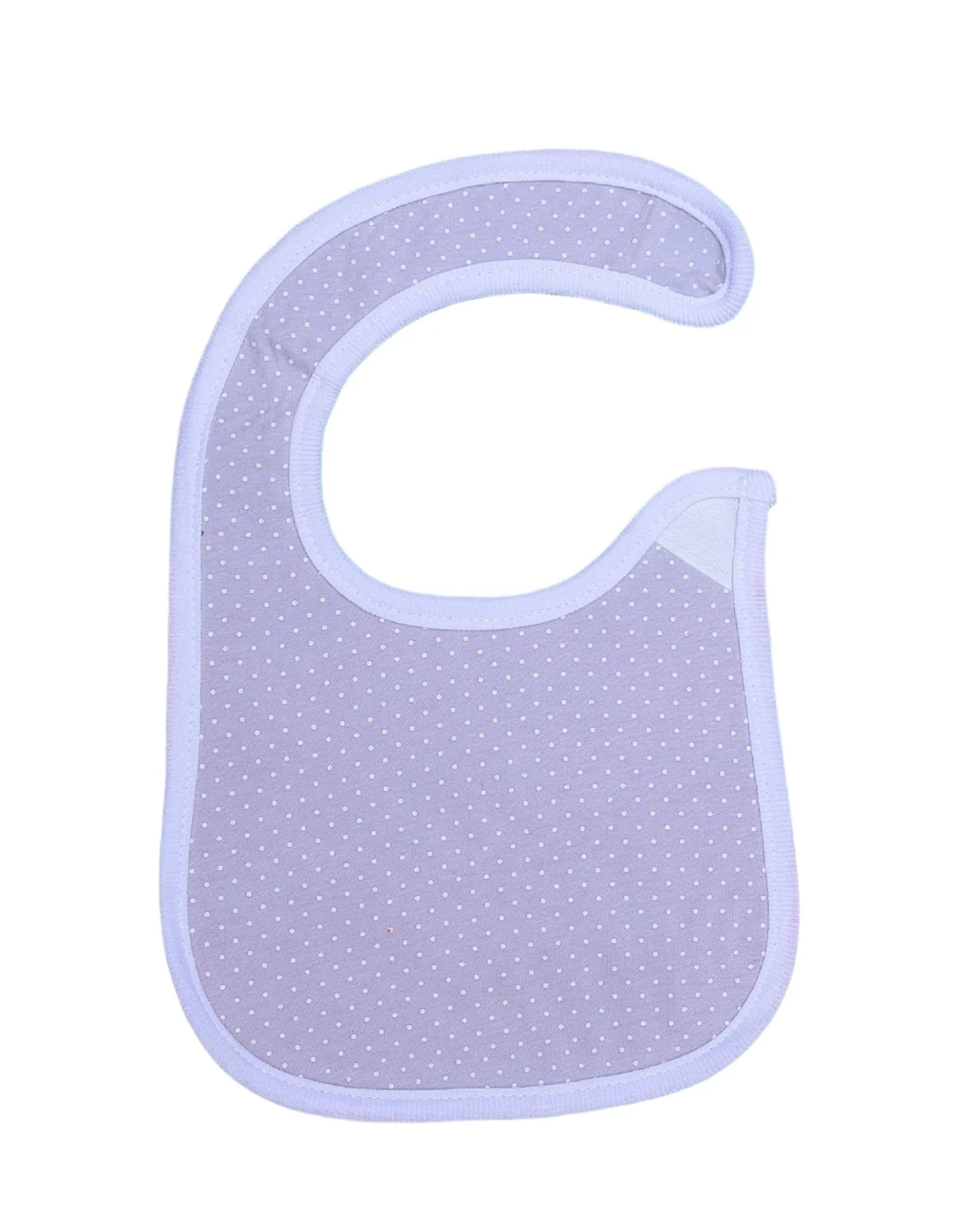 Zubaida's Bib Grey with White Polka Dot