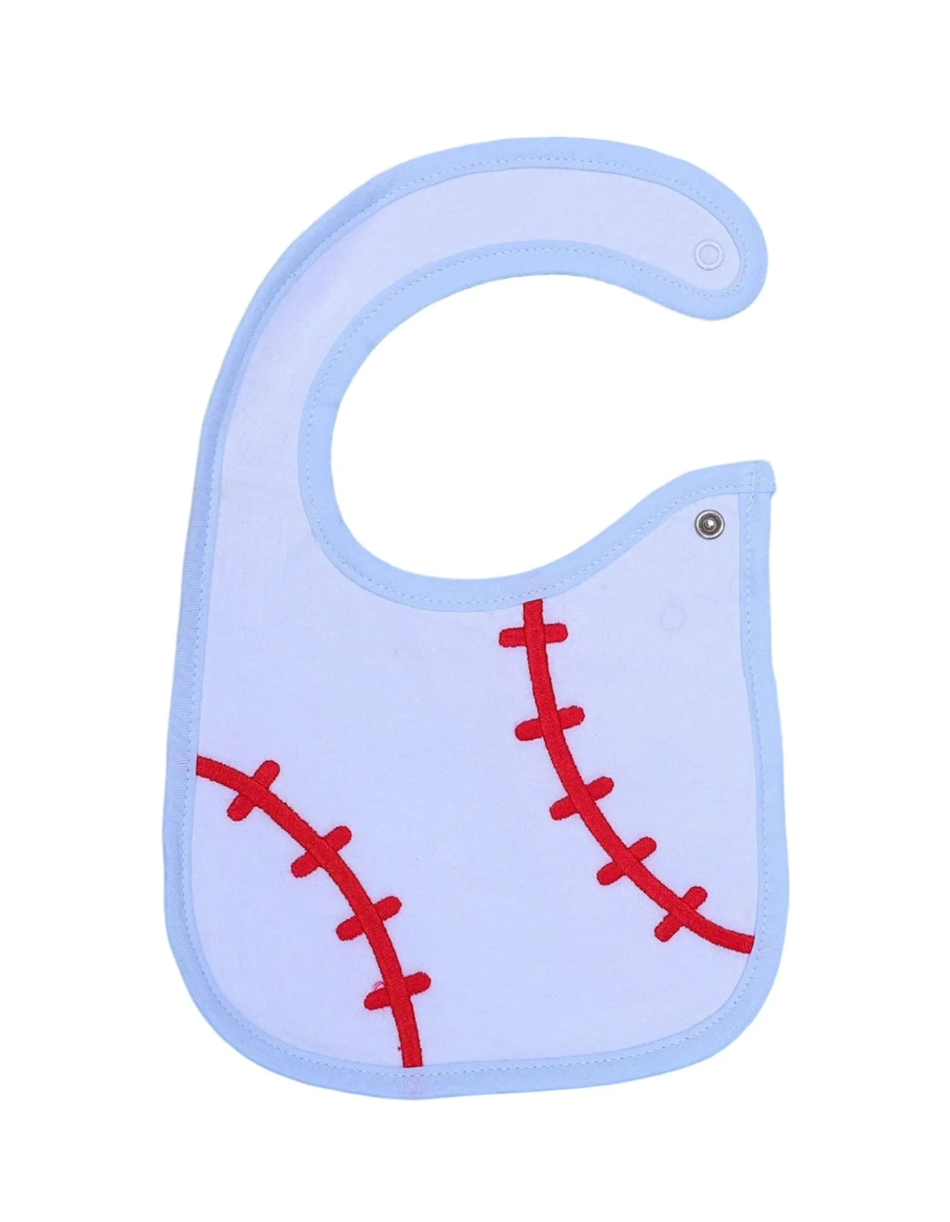 Zubaida's Bib Light Blue Border