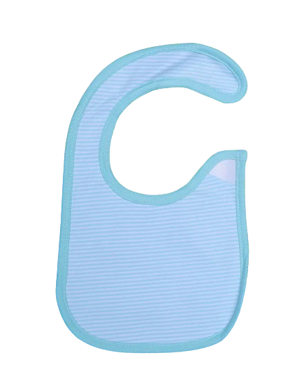 Zubaida's Bib Mint Blue & White Stripes