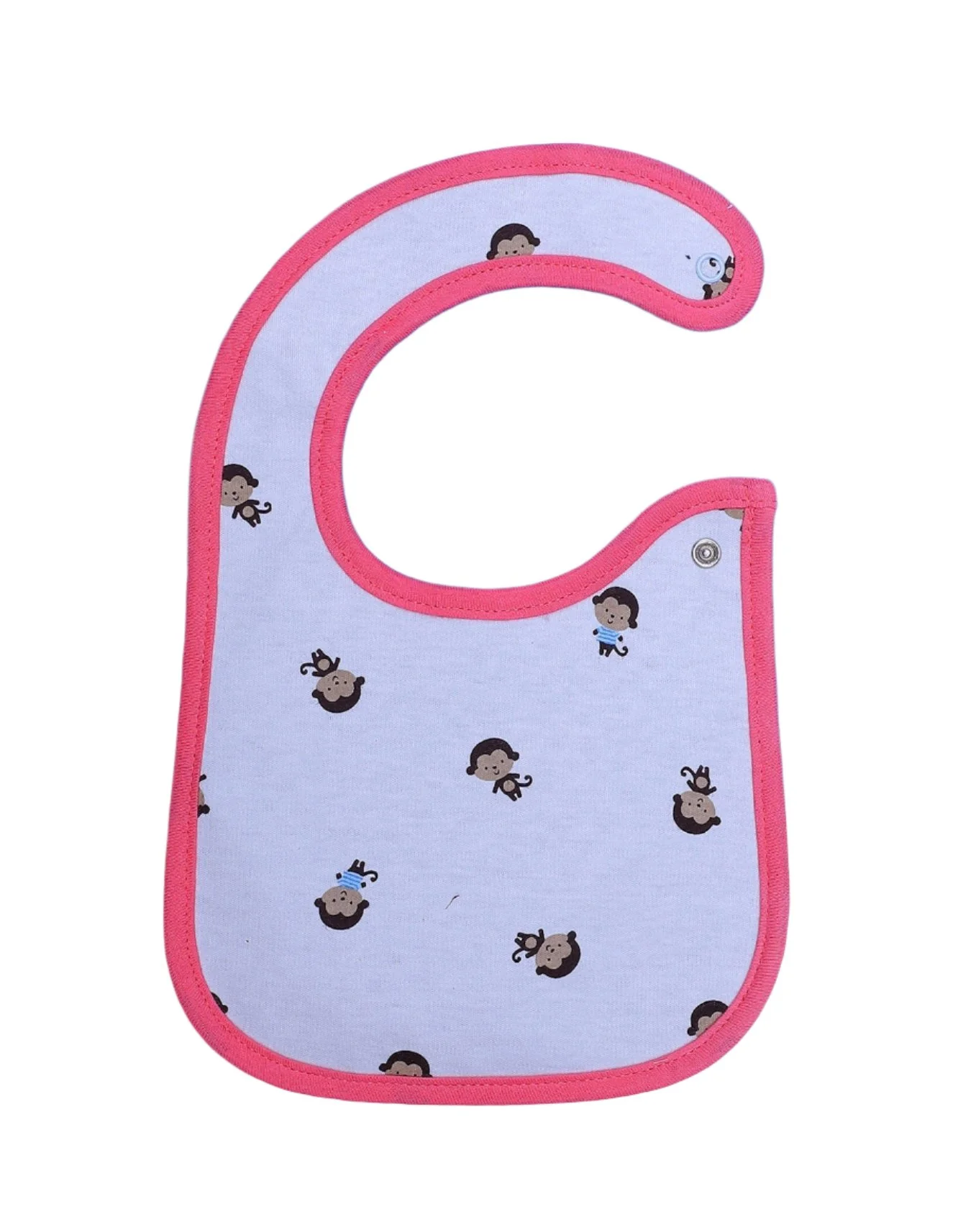 Zubaida's Bib Monkey Pink Border