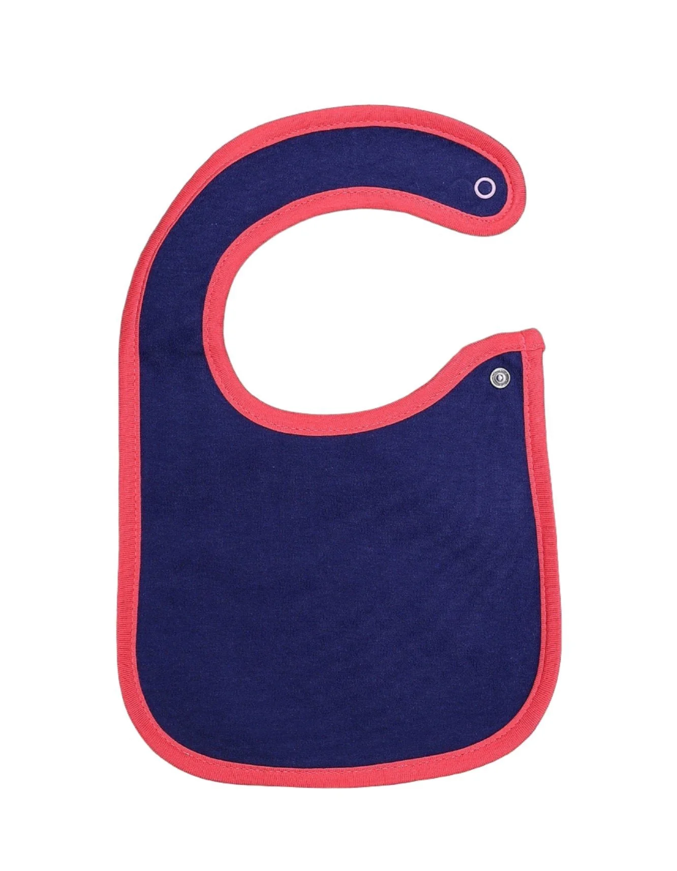 Zubaida's Bib Navy Blue with Pink Borders