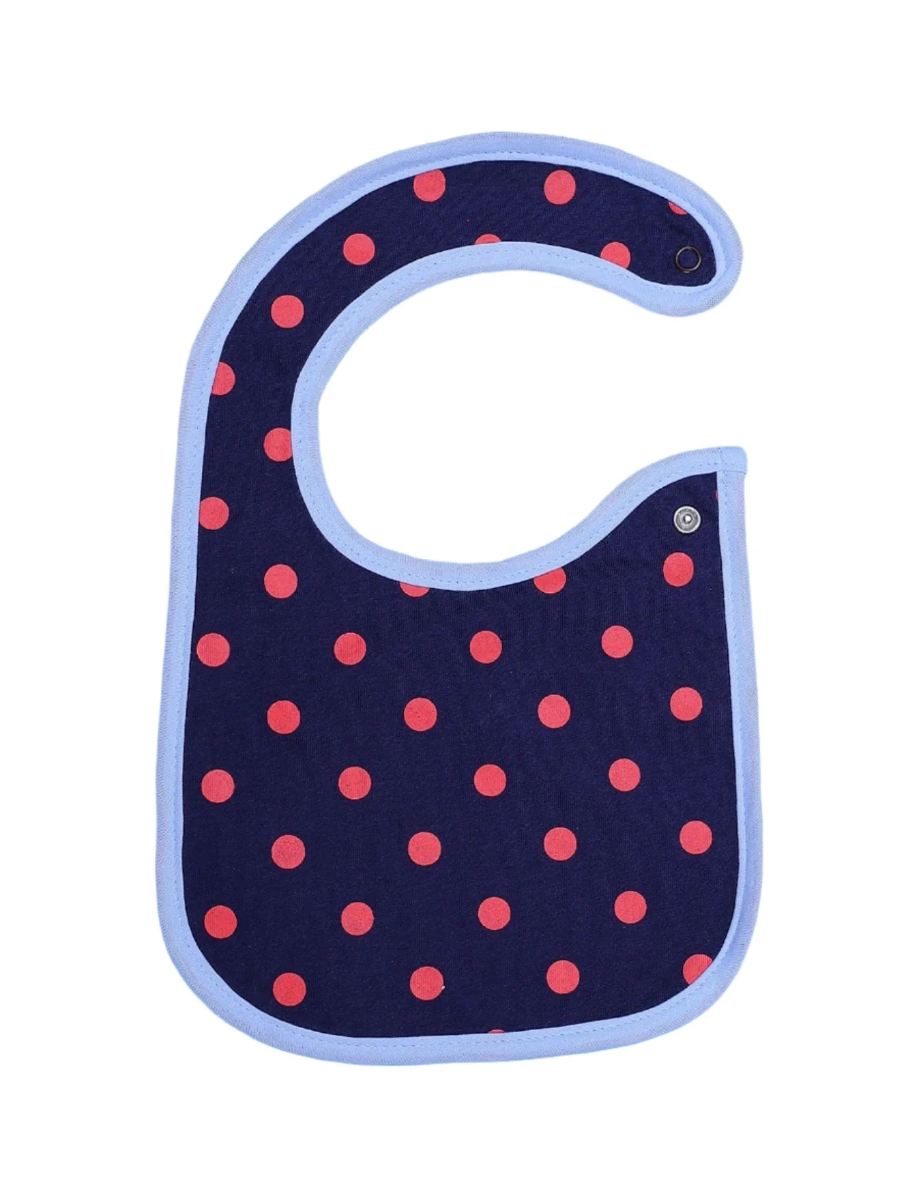 Zubaida's Bib Navy Blue with Pink Polka Dot