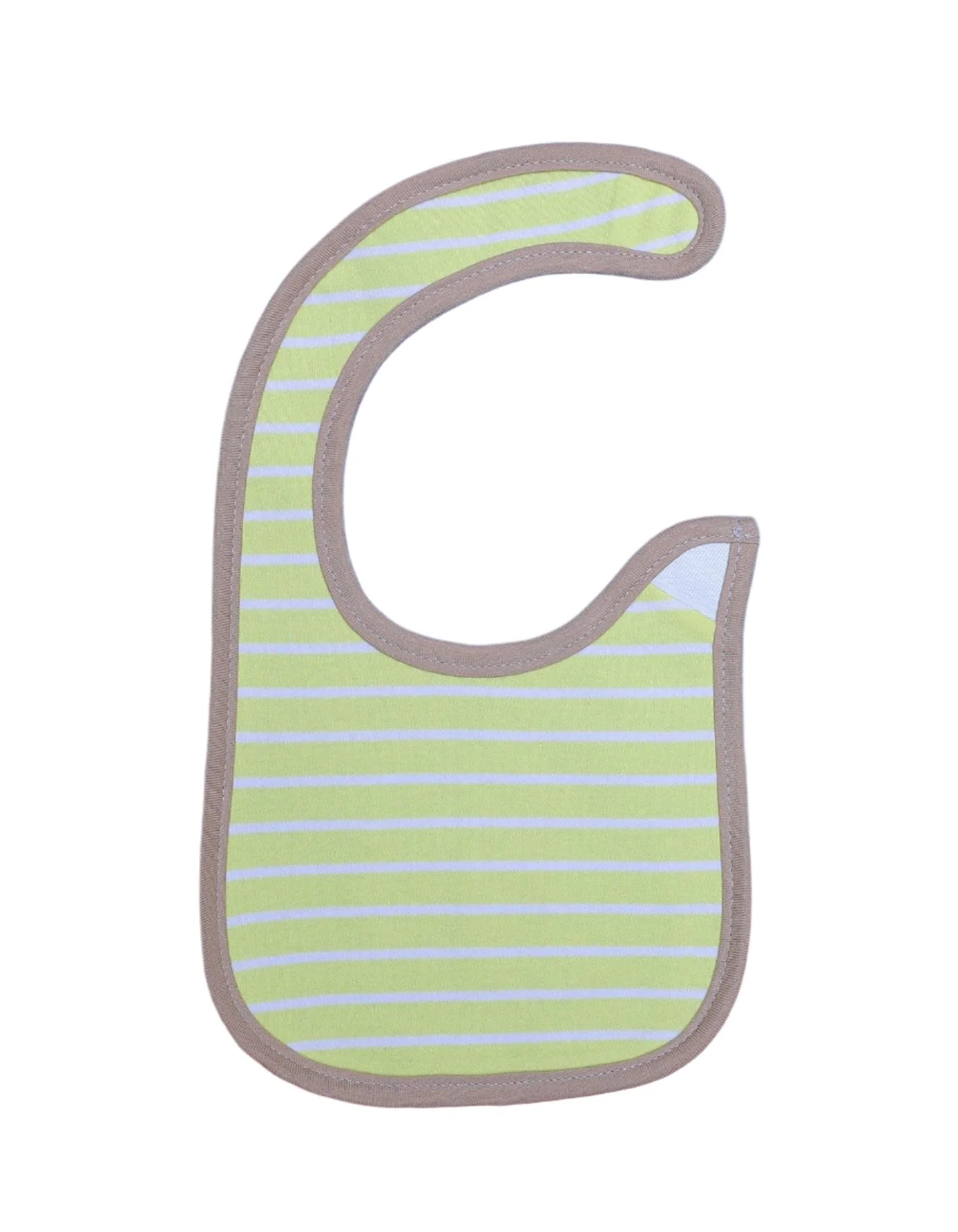 Zubaida's Bib Neon & Olive with White Stripes