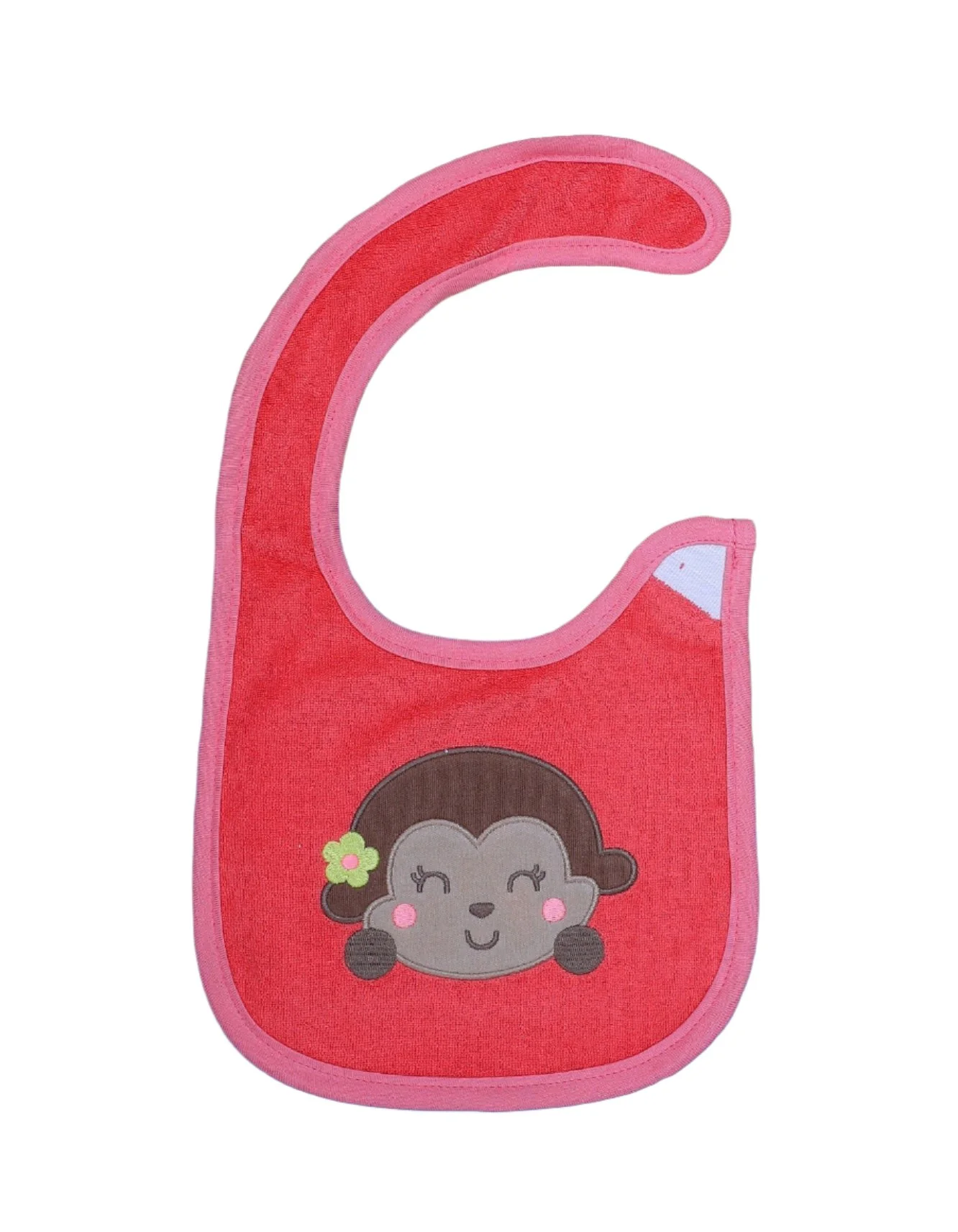 Zubaida's Bib Orange with Embriodered Monkey