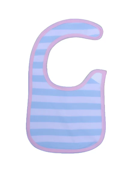 Zubaida's Bib Pink & Blue Stripes Theme