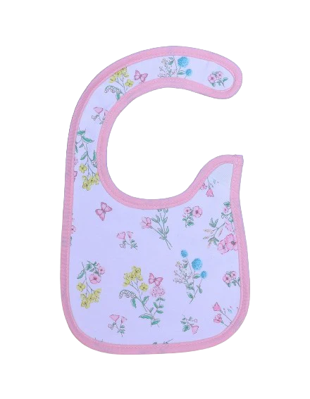 Zubaida's Bib Pink & White Floral Theme