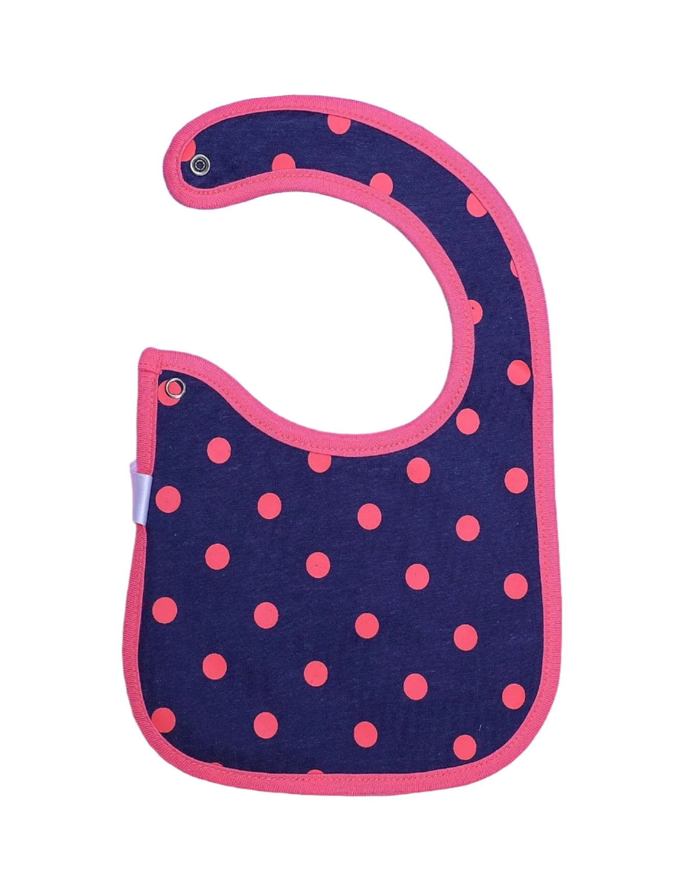 Zubaida's Bib Pink & White with Monkeys Theme - Image 2
