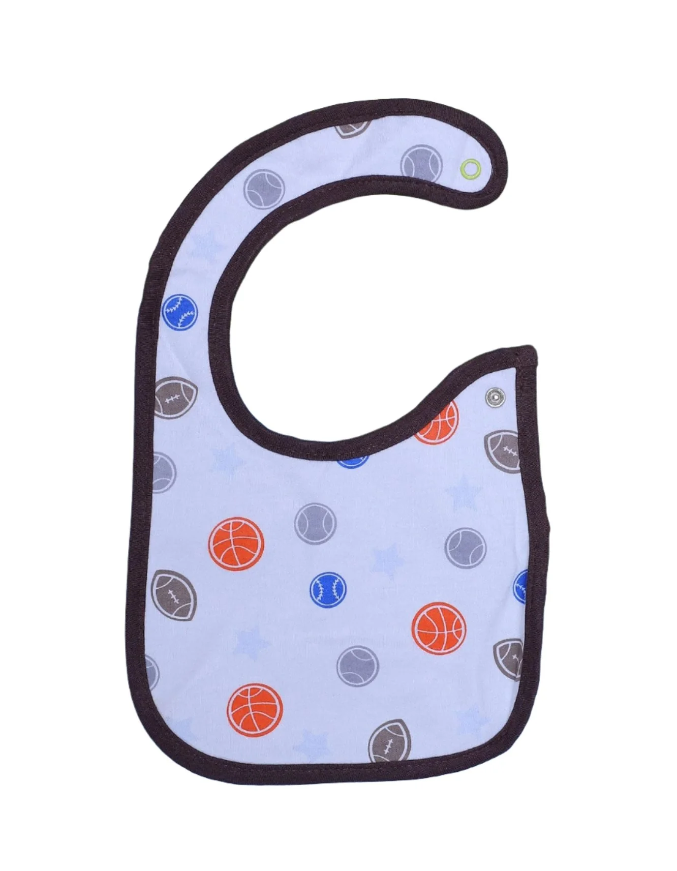 Zubaida's Bib White & Brown with Balls Theme