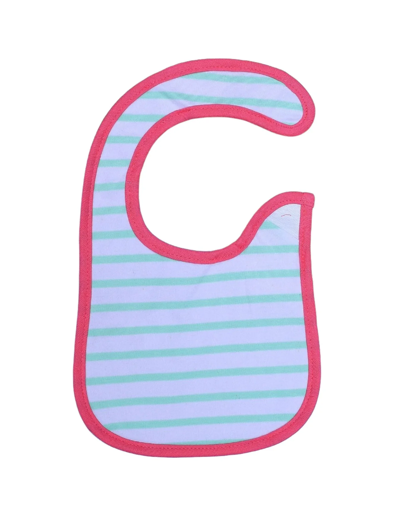 Zubaida's Bib White & Pink Stripes Theme