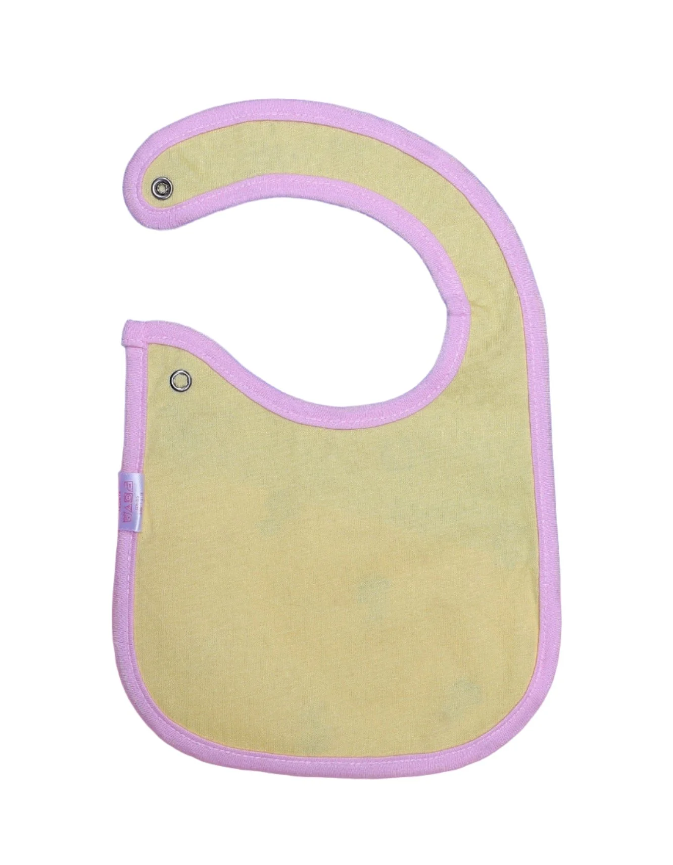 Zubaida's Bib White & Pink with Monkeys Theme - Image 2