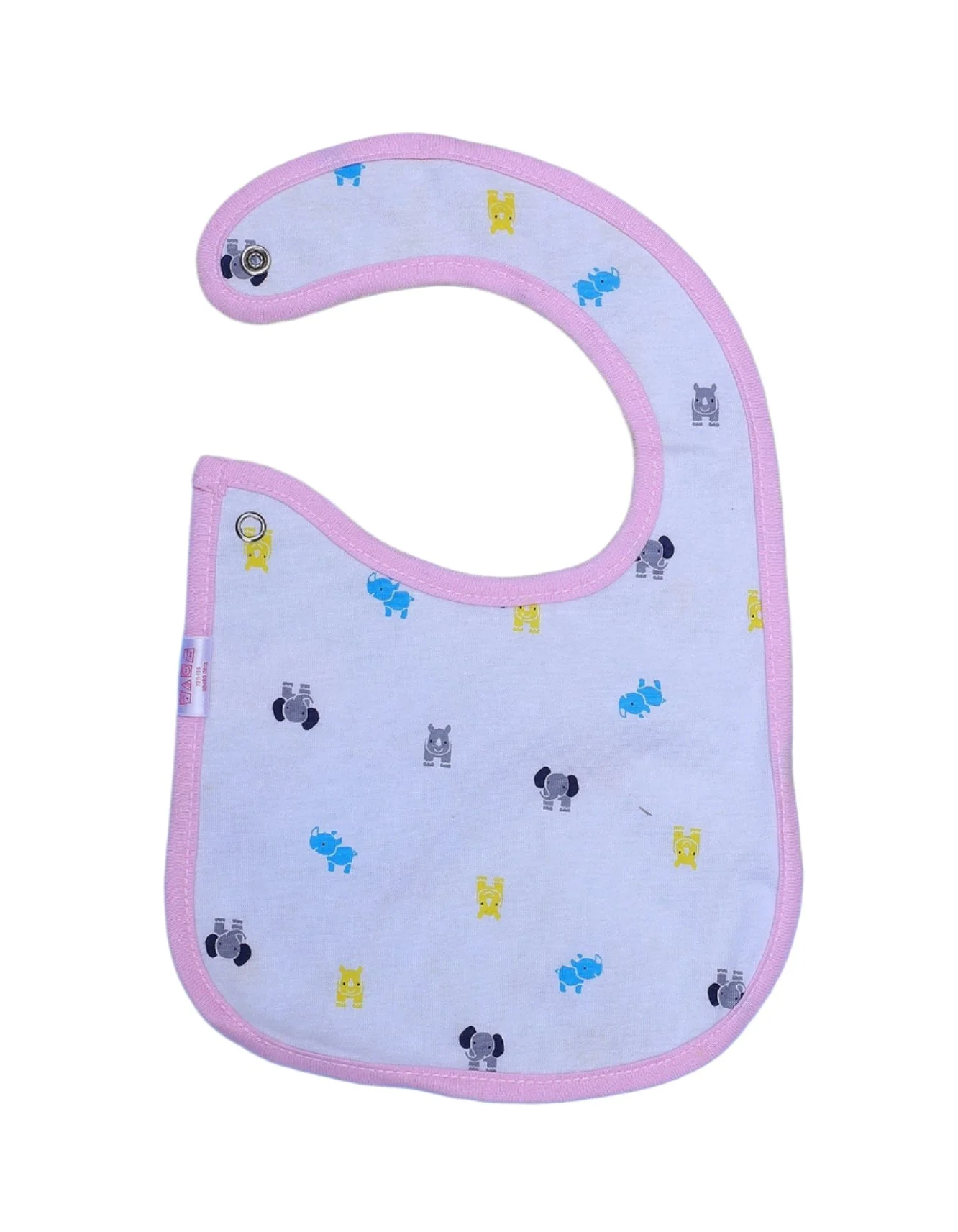 Zubaida's Bib White & Pink with Vehicles Theme - Image 2