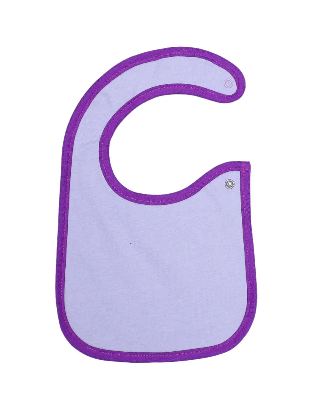 Zubaida's Bib White Purple Border