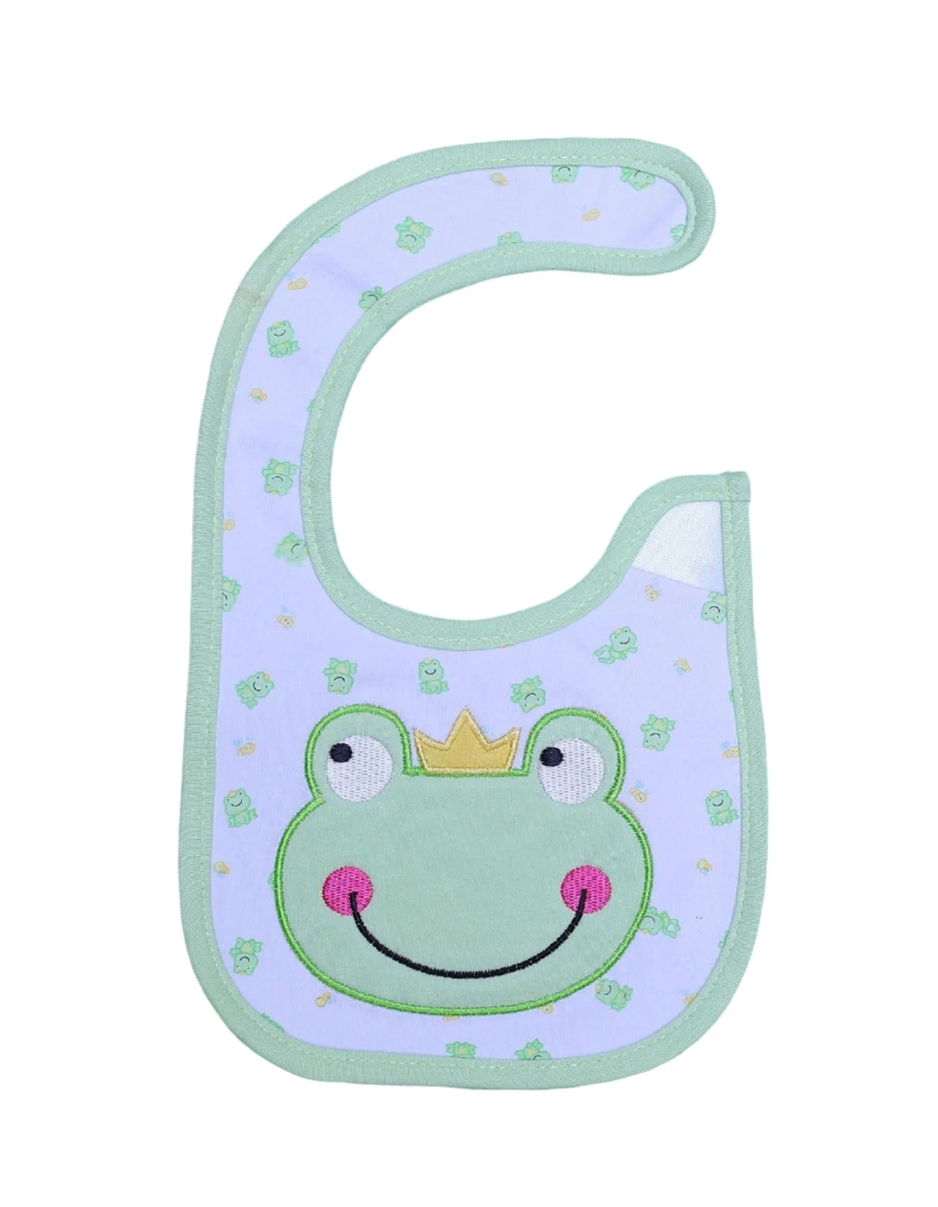 Zubaida's Bib White with Embriodered Frog