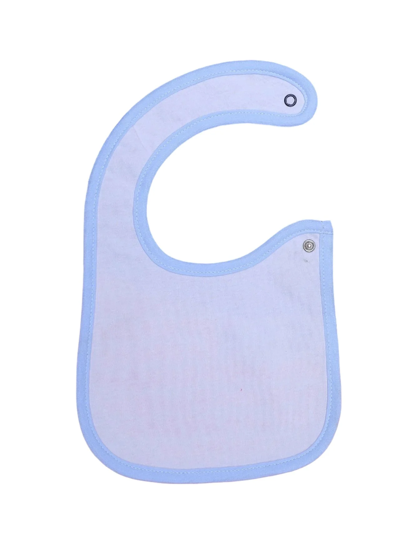 Zubaida's Bib White with Pink Polka Dot and Blue Border