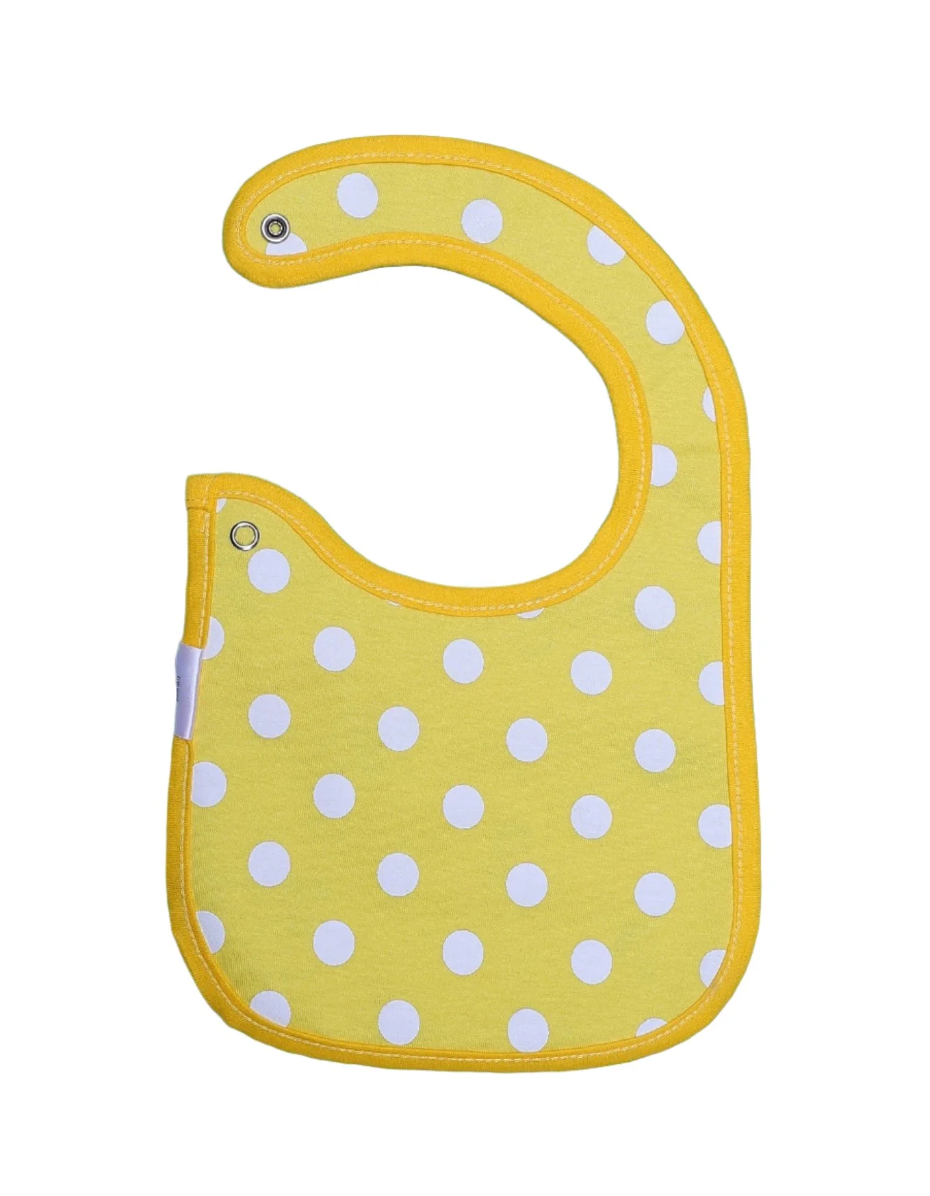 Zubaida's Bib White with Printed Monkeys and Yellow Border - Image 2